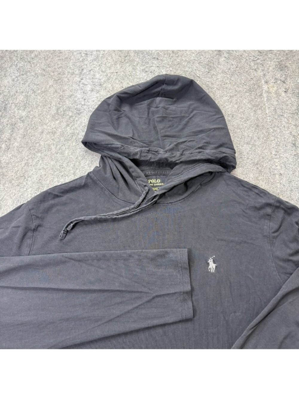 Polo Ralph Lauren Jersey Hooded T-Shirt Men M Gray Lightweight
